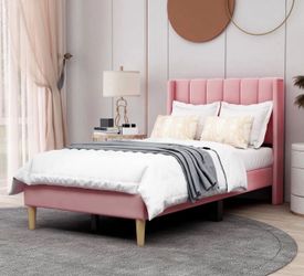 Pink twin bed frame only