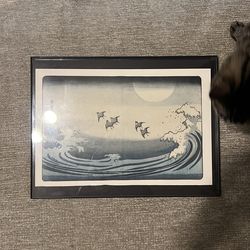 Black-Framed Japanese Sea Art Poster
