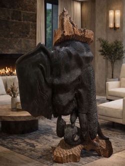 Hand-carved Elephant Sculpture