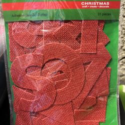 Adhesive Die Cut Burlap ABC 31 Pieces 