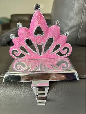 2 Glittery Princess Crown Stocking Holders