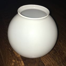 White Glass Light Cover- 7.25x6”- New!