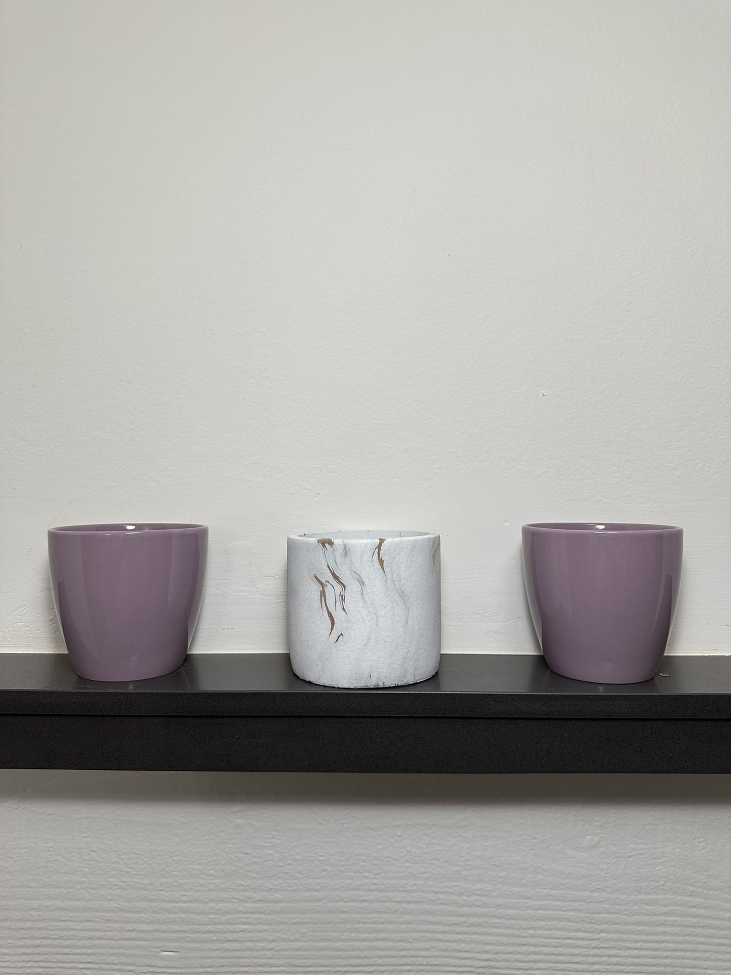 Purple/Lavender Marble Ceramic Pots 