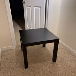 22”x22”-height 18” IKEA End Side black table. Excellent Condition.