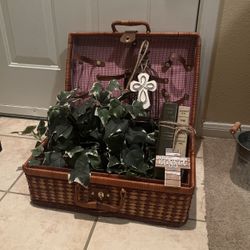 Picnic Basket Arrangement Vignette Perfect For Mothers Day