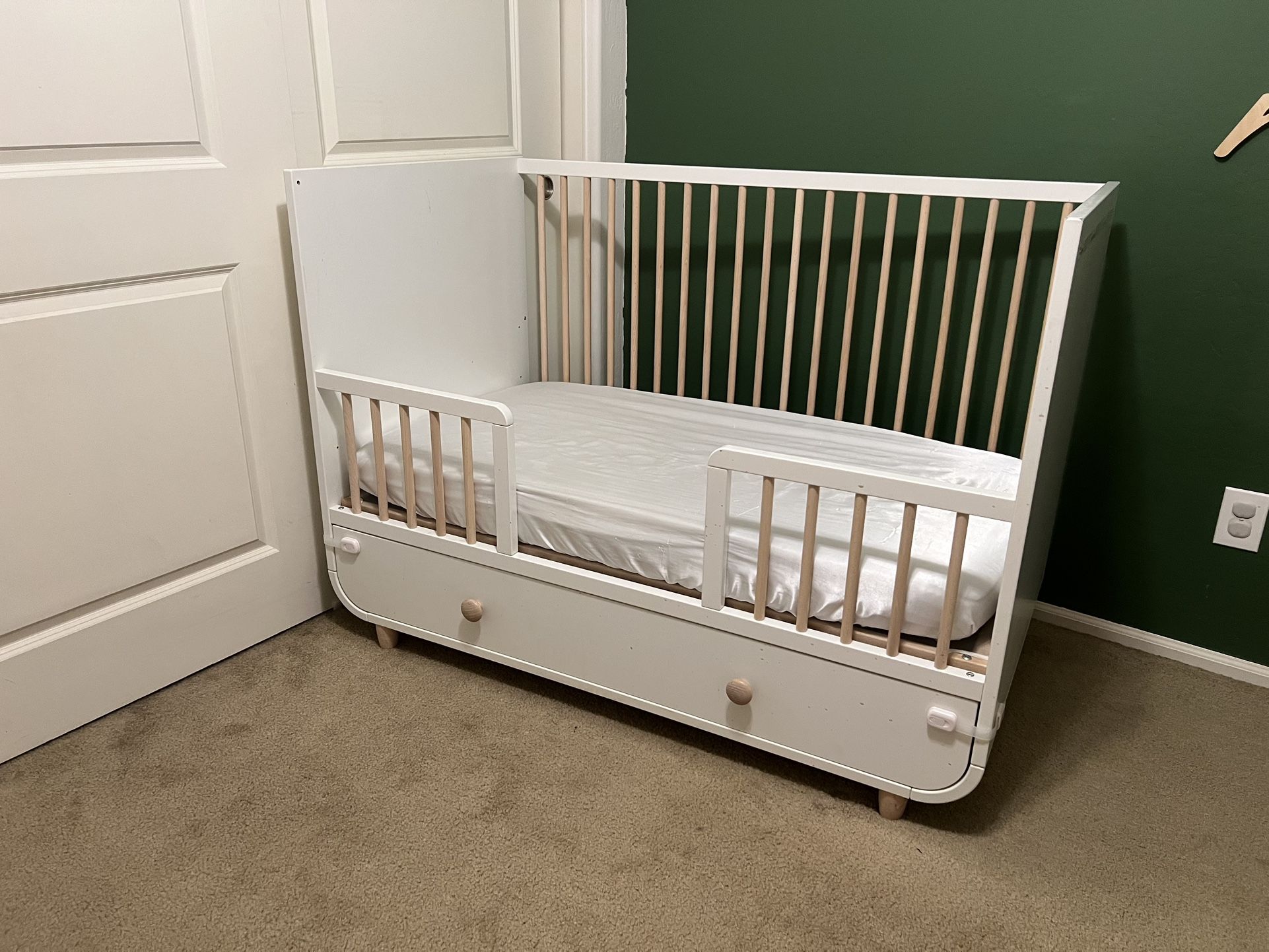Myllra IKEA Crib w/ Memory Foam Mattress