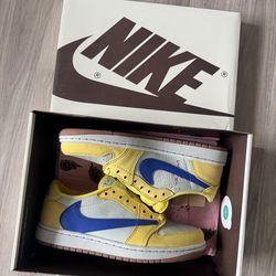 SIZE 7 Men Jordan 1 Retro Low (Travis Scott Canary)💛