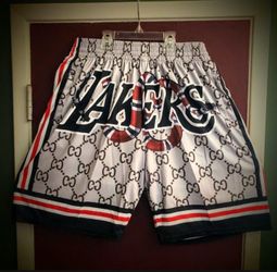 Los Angeles Lakers GG Print Basketball Shorts
