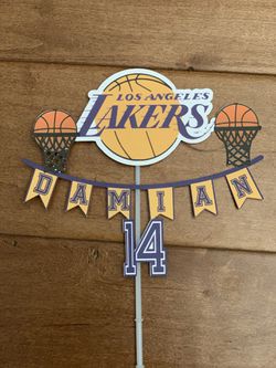 Lakers Theme Birthday Cake Topper