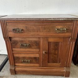 Marble Top Antique Cabinet