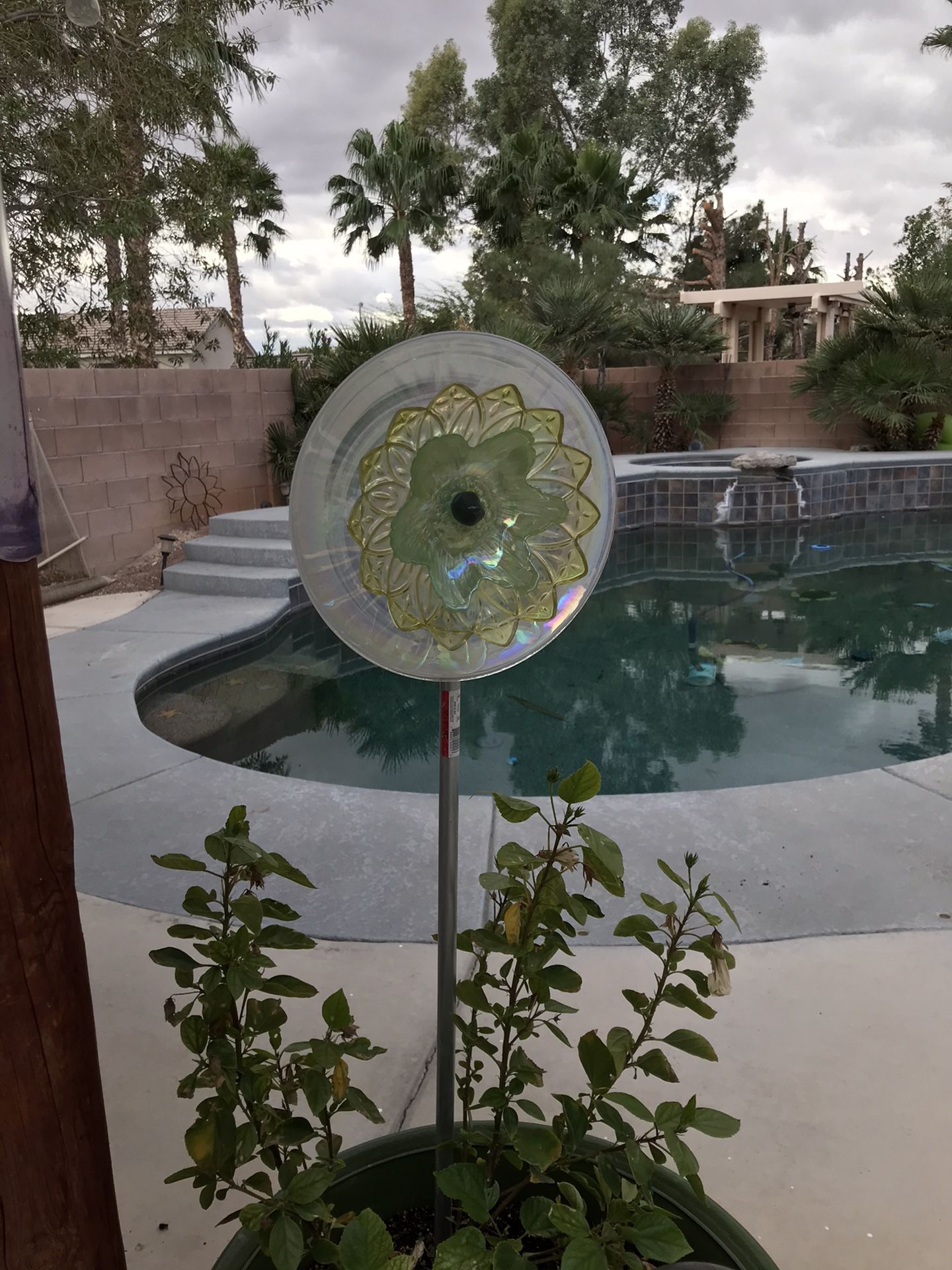 Vintage dishes garden art