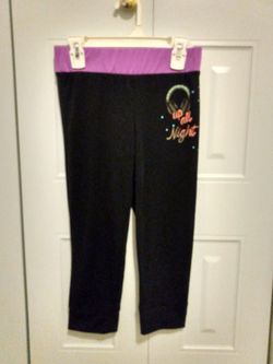 BRAND NEW WITH TAG GIRL'S BLACK THIN SUMMER SPARKLE LOUNGER JOGGER PANTS WITH WIDE COMFY WAISTBAND SIZE 12 - 