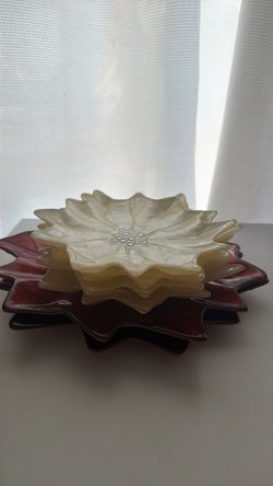 Princess House Decorative Poinsettia Plates - Set of 6