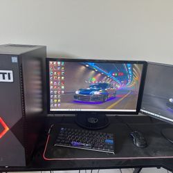2070 Super Pc with 2 monitors and a Keyboard and Mouse