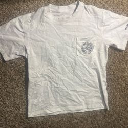 White chrome heart shirt