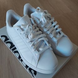 New Adidas Grand Court White Shoes - Size 9