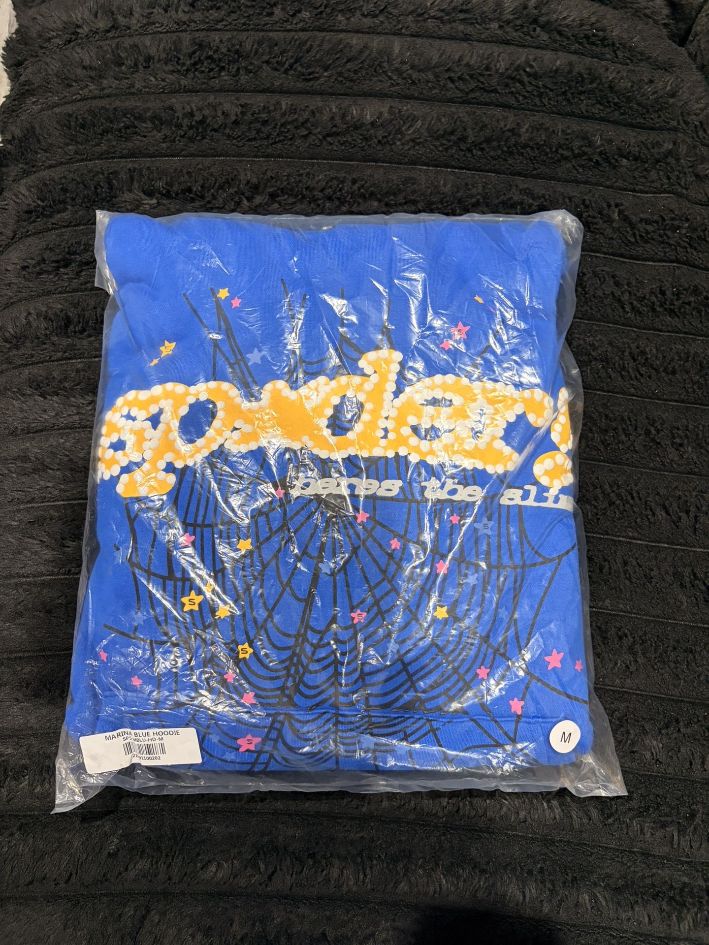 ‘TC BLUE ‘ M Blue and Yellow Spider Hoodie