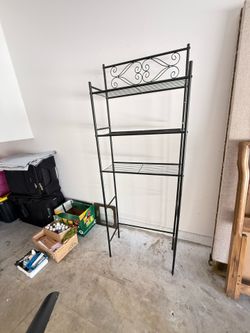 GREAT CONDITION! Black Metal 3-Tier Over-the-Toilet Storage Rack - $15