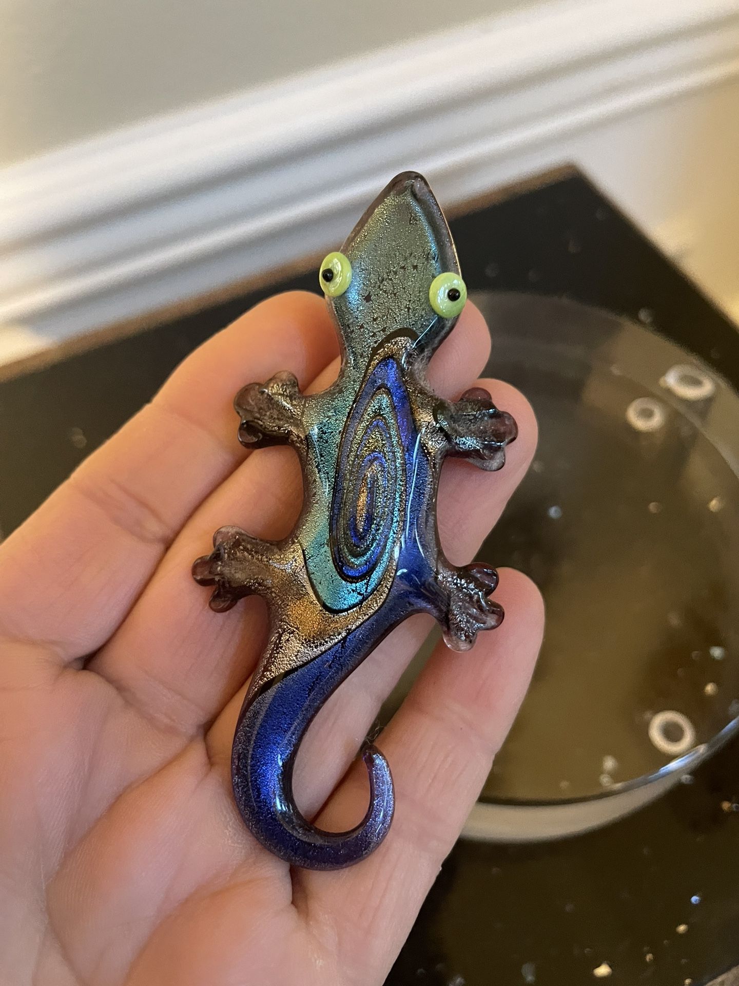 Vintage Pier 1 Import Glass Collectors Gabby Gecko Lizard