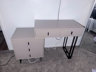 Modern LED Lighted Vanity Desk with Drawers