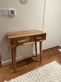 💻 Minimalist Wood Desk / Console Table – Solid Wood