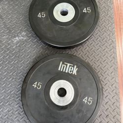 2 x 45lb Intek plates”