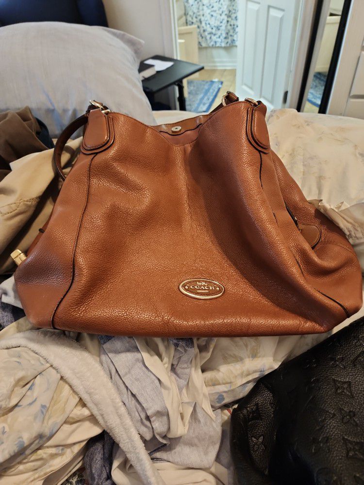 Brown Edie Leather COACH handbag