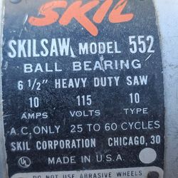 6.5" 10 AMP Skil Saw