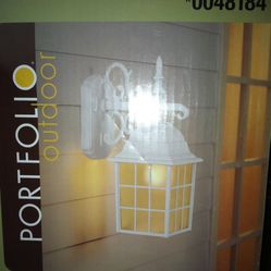 Portfolio 14-3/8-in White Outdoor Wall Light