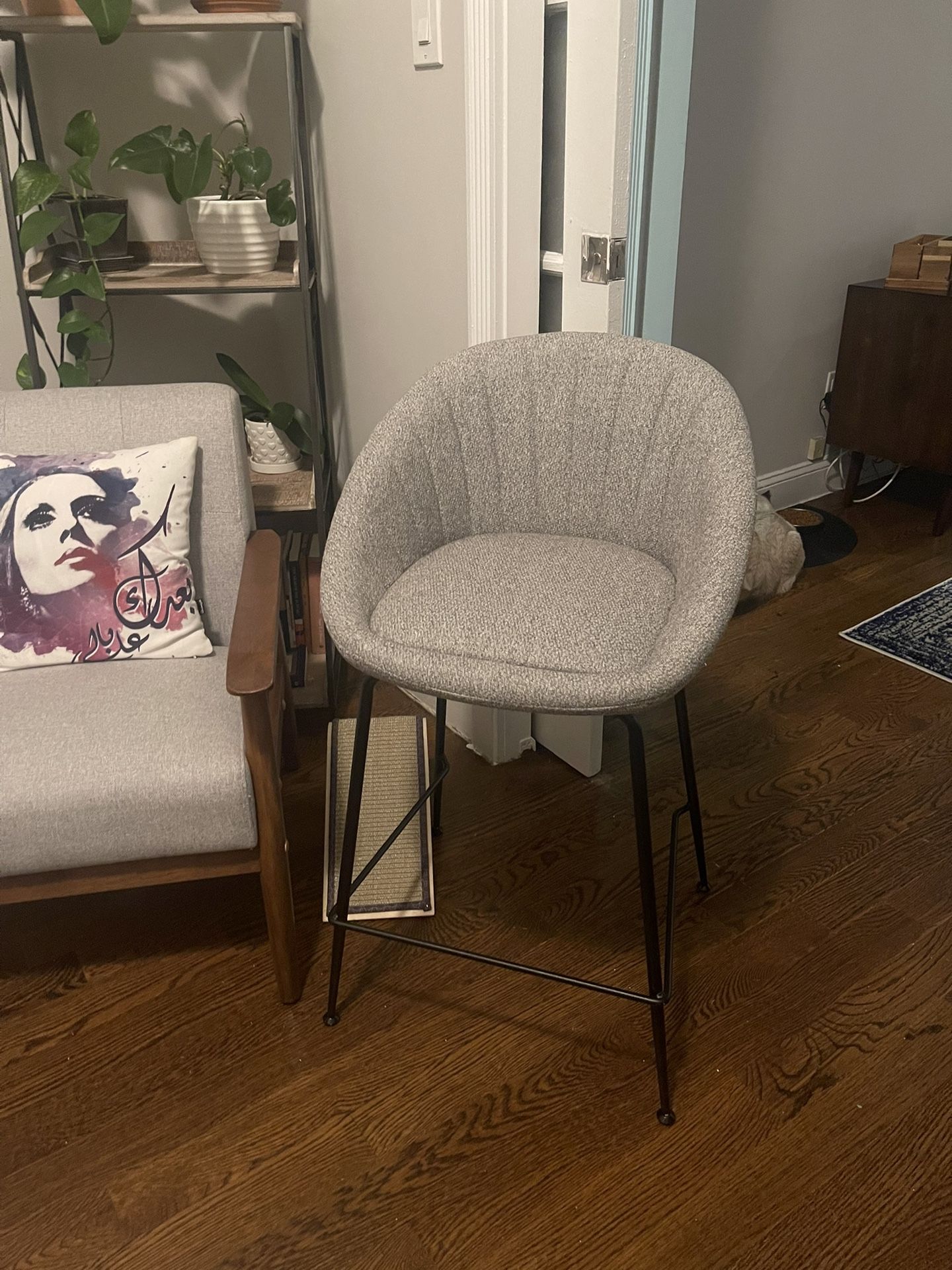 Two gray colored Kitchen Island/Hightop Chairs