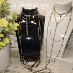 #2294, CHICO'S SET OF TWO BEAUTIFUL NECKLACES 26", 36"