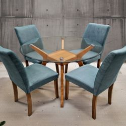 5pc Round Glass Dining Set 