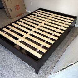(pending Pickup) Free Full Size Bed Frame With Drawers. 