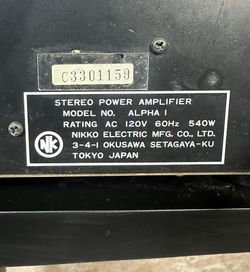 Nikko Alpha One Power Amplifier 220wpc for Sale in Seattle, WA
