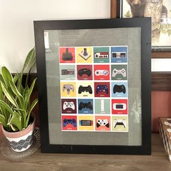 Evolution of Video Game Controllers Nintendo Fun Wall Art Poster Gaming 18.5x22.5”