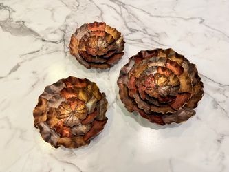 Metal Flower Wall Art Set of 3