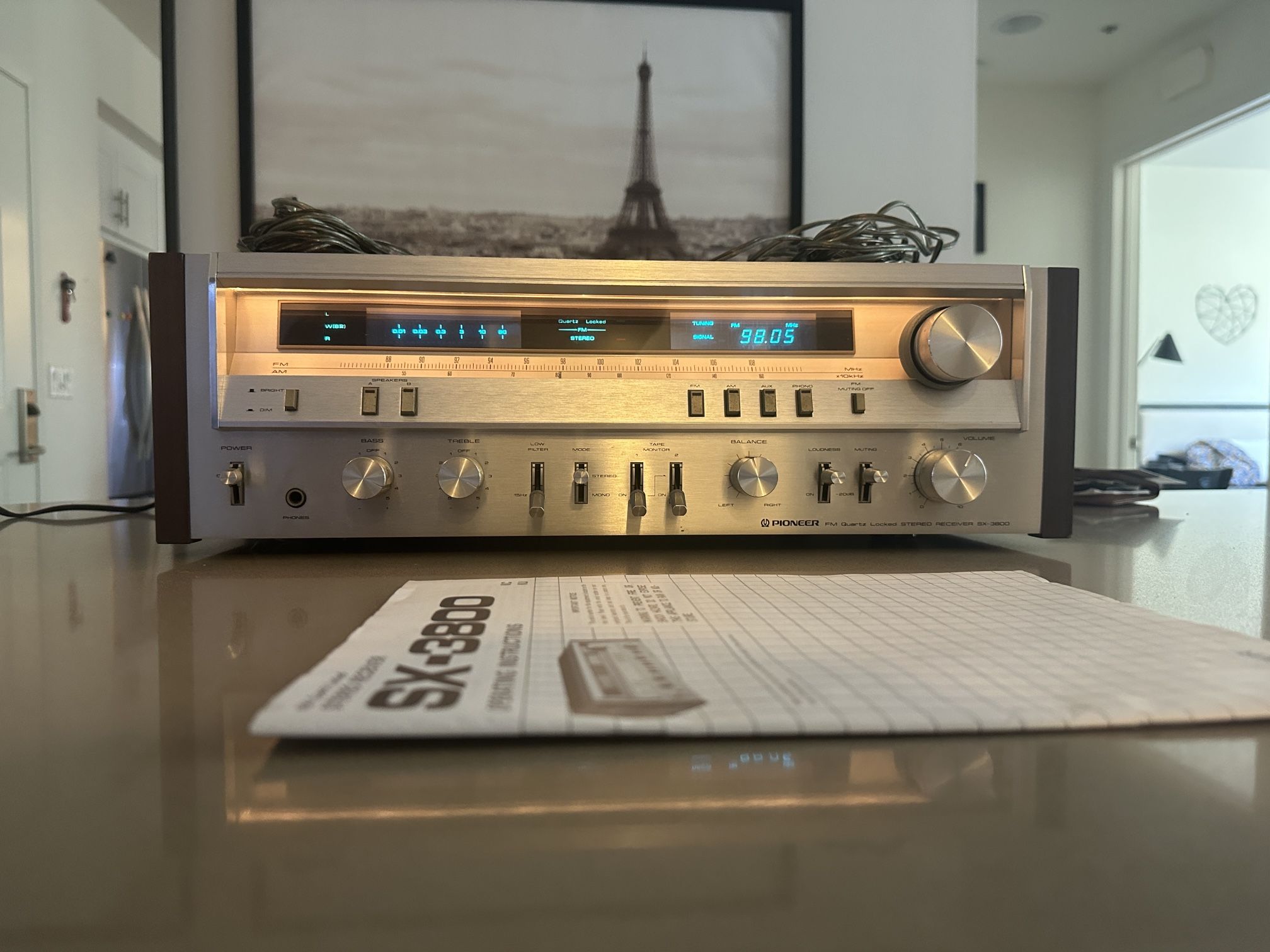 Vintage Pioneer Stereo Receiver Model SX-3800