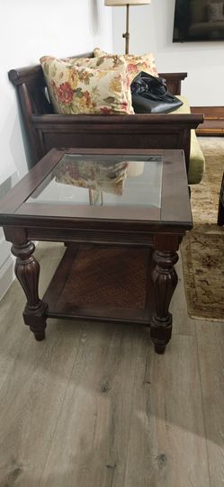 Solid wood side table