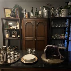 Pair Of Display Cabinets Wood Etagere Vintage Macys