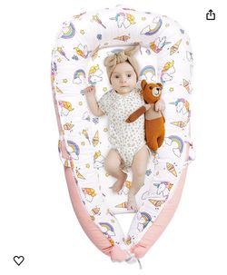 Baby Lounger For Newborn, Soft Breathable Cover Fits 0-24mo