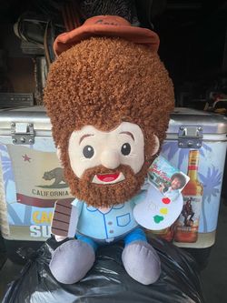 Bob Ross Plush 14" Stuffed Character Toy Fiesta PBS Happy Little Trees With Tag