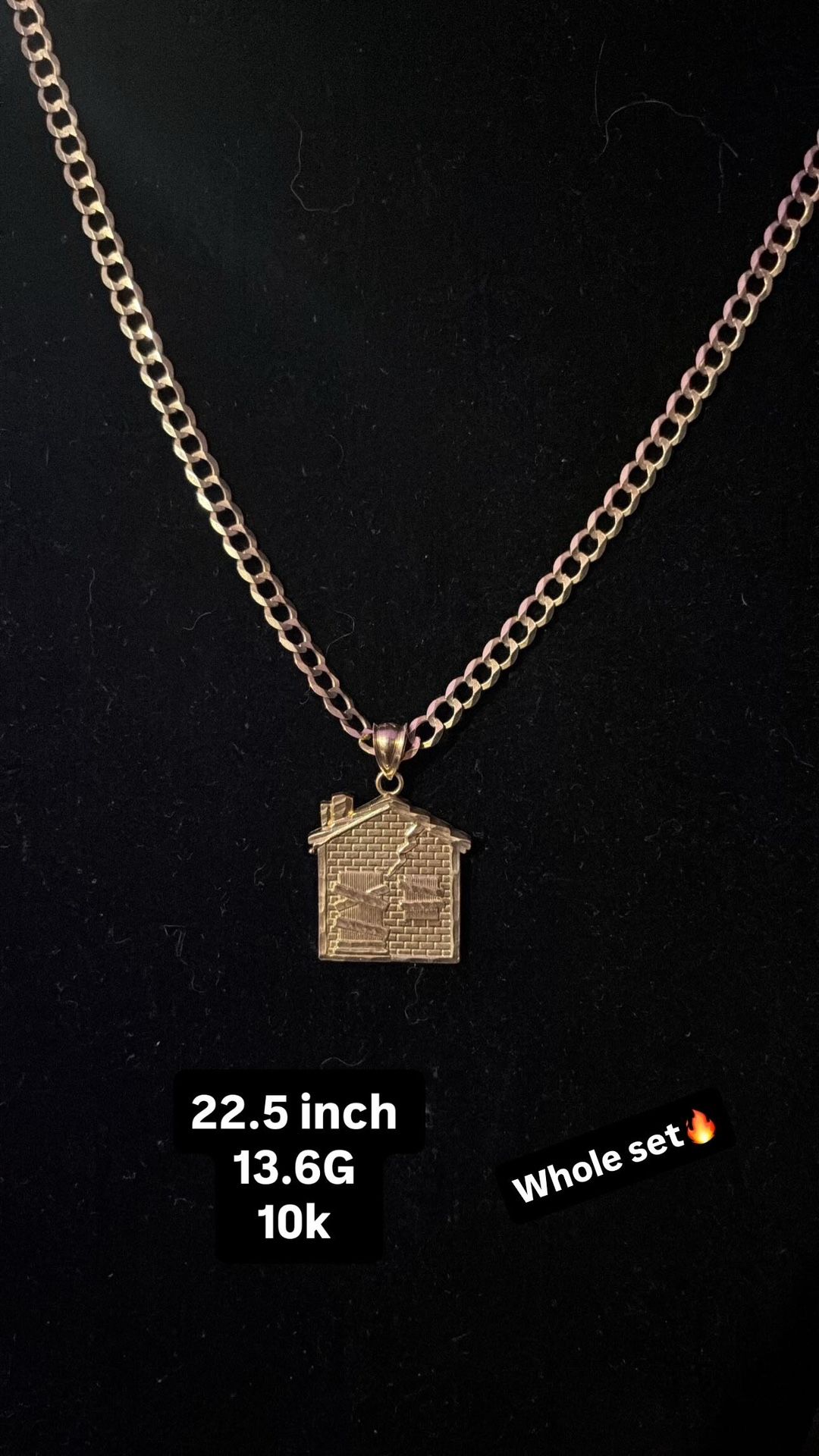 10K Chain and Pendant Set