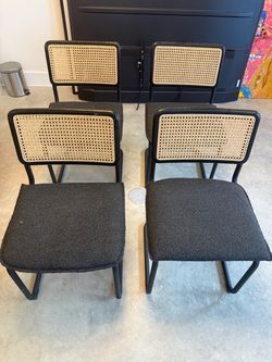 Set of 4 Cane Back Dining Chairs