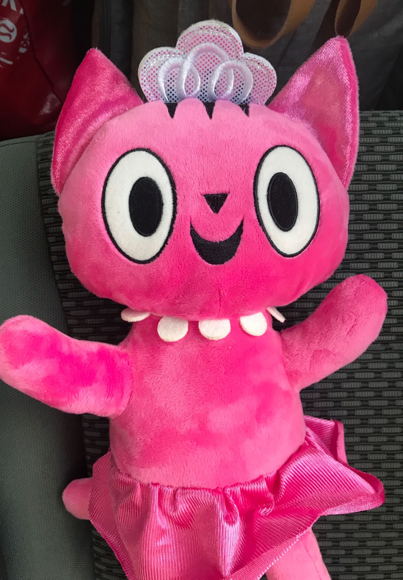Pink cat stuffed animal kids toy