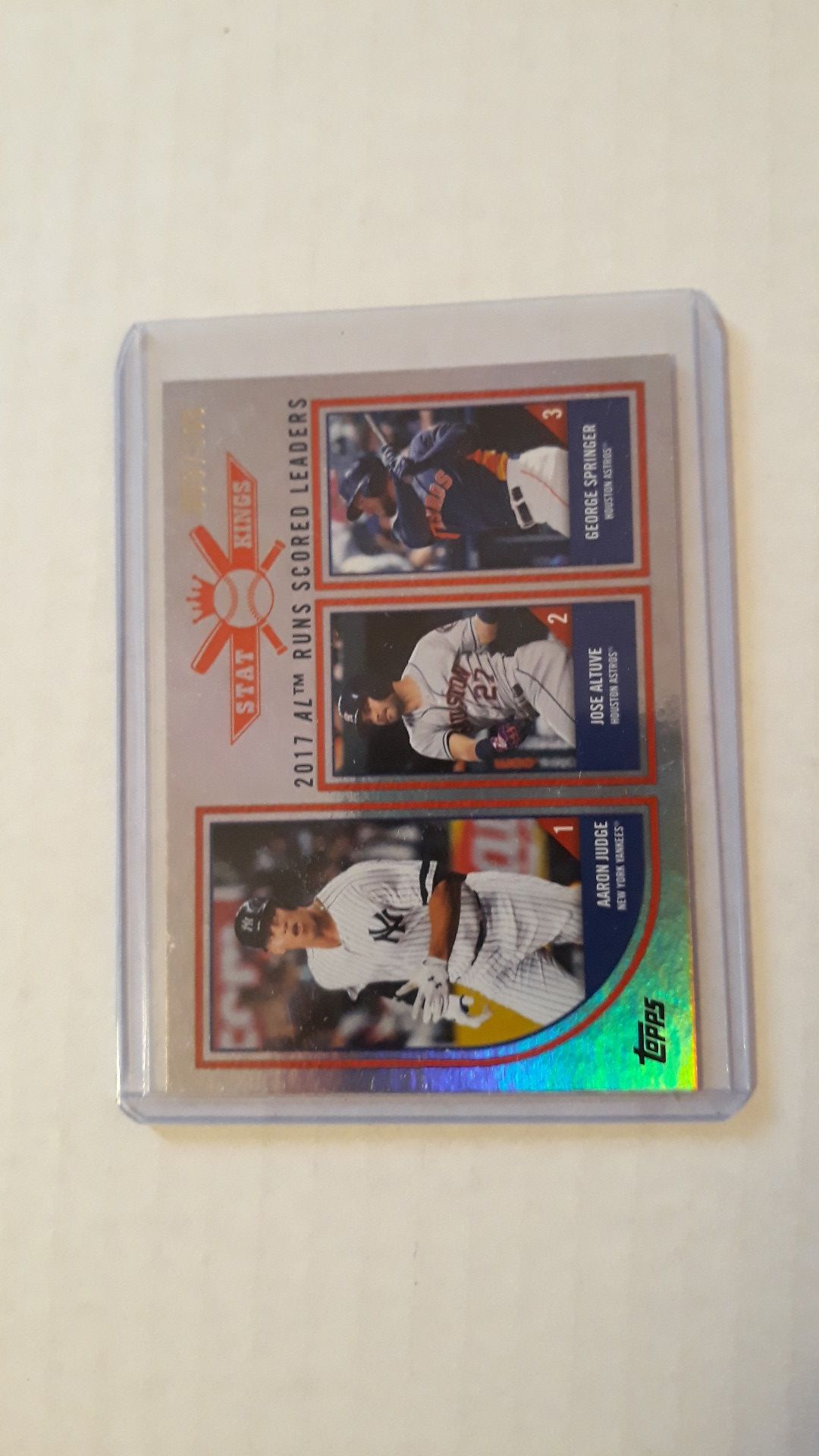 2018 Topps Aaron Judge,Jose Altuve, George Springer Chrome stat kings.