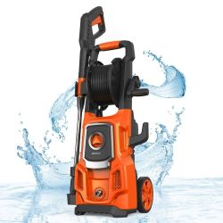 Aspiron 1800W 2.6 GPM Power Pressure Washer TH002, 3800 Max PSI Electric Pressure Washer, Hose Reel, 4 Quick Connect Nozzles