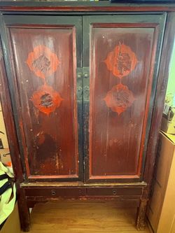 MEDIUM Sized Vintage Chinese Wedding Cabinet