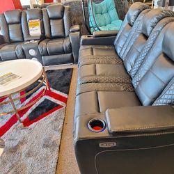 Power Recliner Sofa And Love Seat 