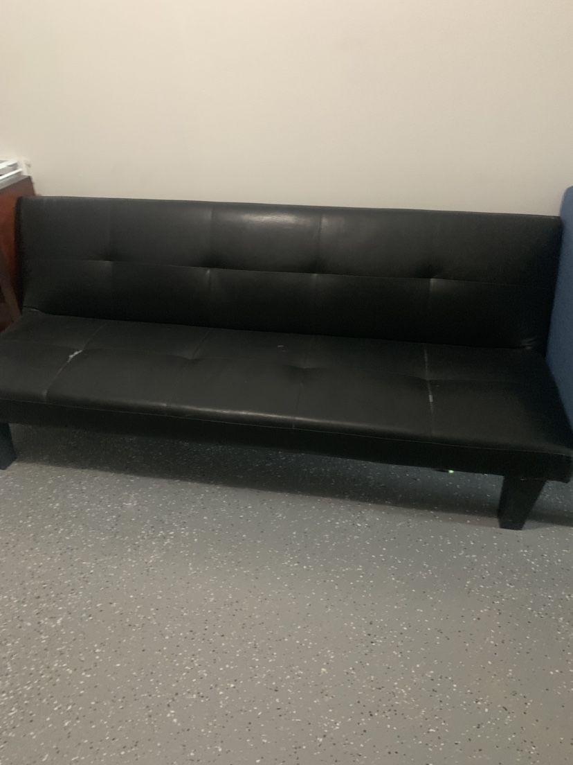 Black leather futon