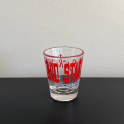 Ohio State Buckeyes Clear Glass Shot Glass Red Print Souvenir Collectible